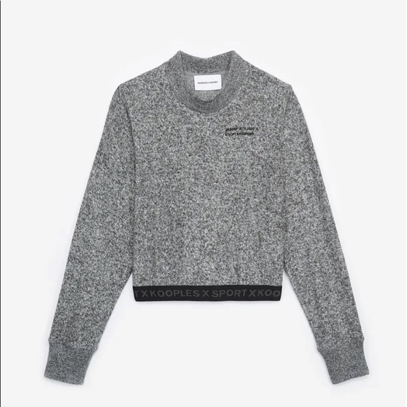 The Kooples cropped gray sweatshirt with The Kooples band - Picture 1 of 5